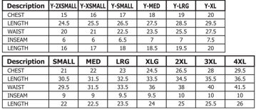 Picture of SIZE CHARTS